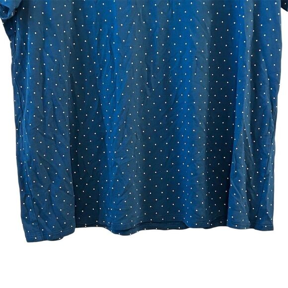 J. Jill Women's Polka Dot Scoop Neck Tee Blue Size M Casual Spring - Picture 4 of 11